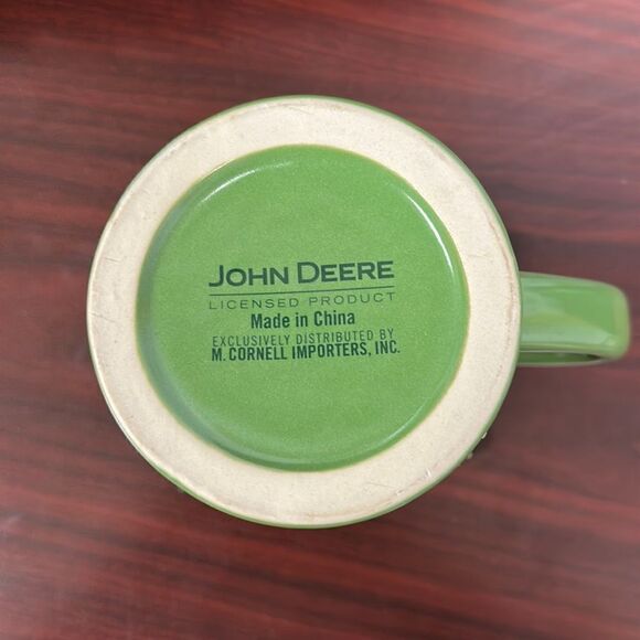 JOHN DEERE VINTAGE Rare Green White Authentic Farming Field Textured Art Mug - Picture 5 of 6